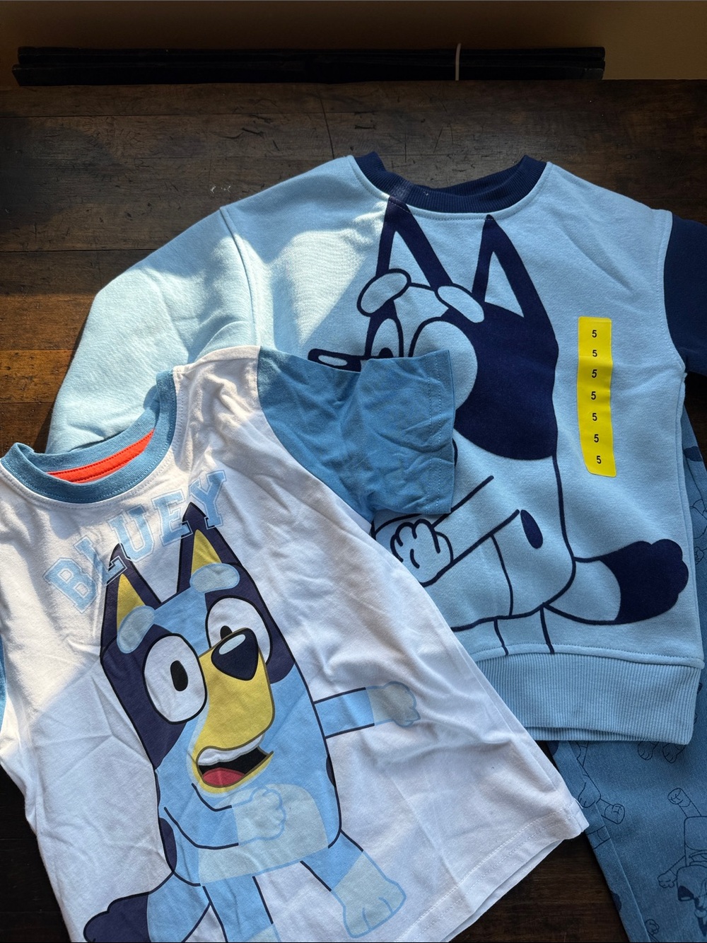 Bluey Kids' Light Blue Pants,  Tee & Sweatshirt Set NWT